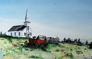 1631a HIGHLAND VILLAGE CHURCH 8.5 X 13 sold June 23 Goretti Duncan MacIsaac Moose Hbr..JPG