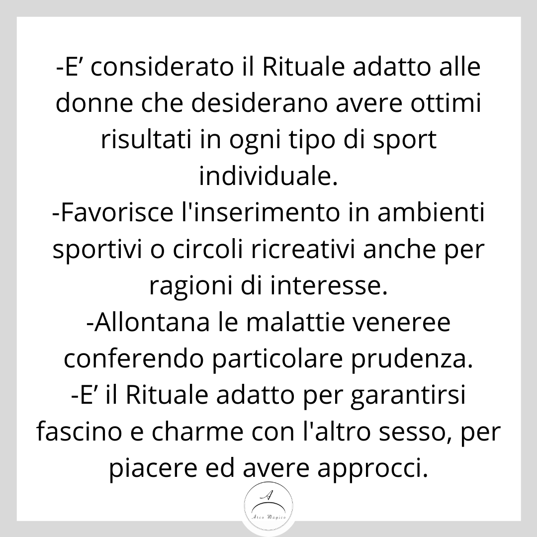 5° RITUALE SUPREMO DELLA LUNA. sport, prudenza, charme personale.