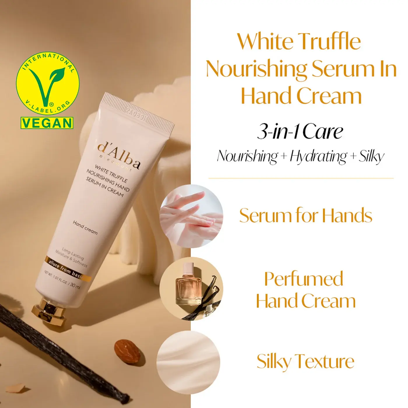 d’Alba | White Truffle Nourishing Serum In Hand Cream