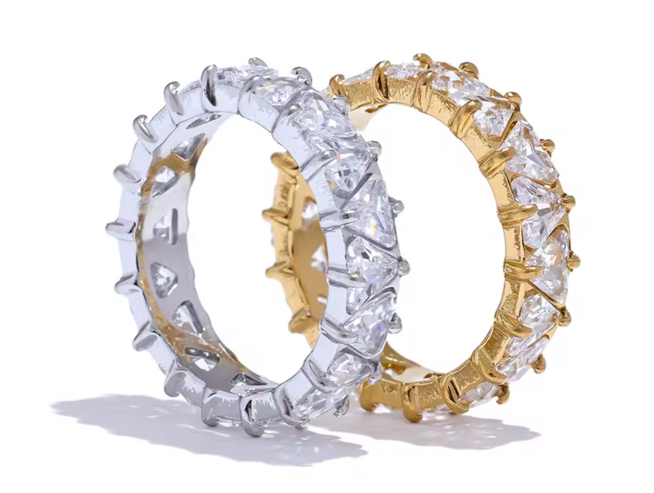 Zach | Anillo churumbela cristales triangulares 