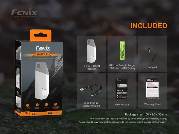 Miniature : Fenix ESTAR - Lampe à main auto-alimentée d'urgence - 100 lumens