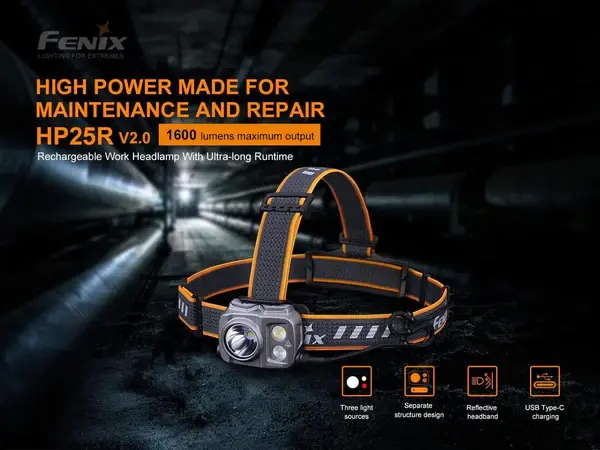 Miniature : Fenix HP25R V2.0 - 1600 lumens - Rechargeable