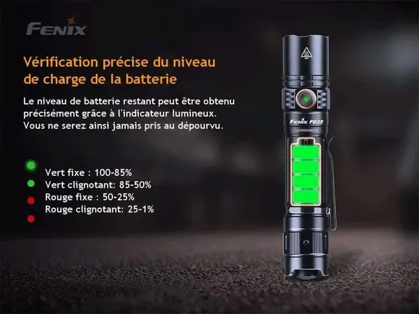Miniature : Fenix PD35 V3.0 - 1700 lumens - Batterie rechargeable micro USB