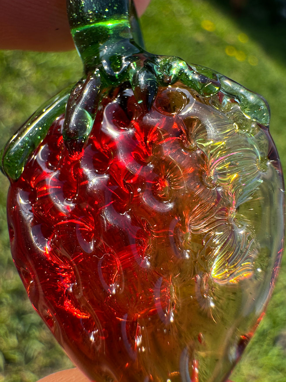 Thumbnail: Dichro backed strawberry pendant (1)