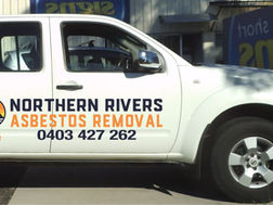 Northern rivers asbestos vehicle vinyl cut lettering.