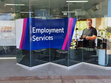 APM Employment Services shop front signs