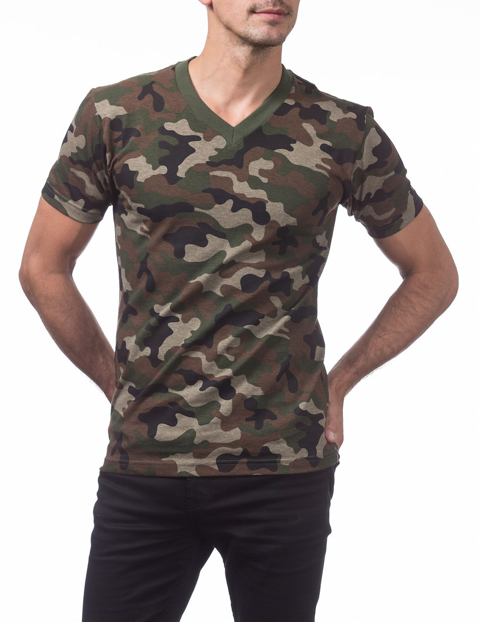 Thumbnail: Comfort Short Sleeve V-neck Tee (camo)