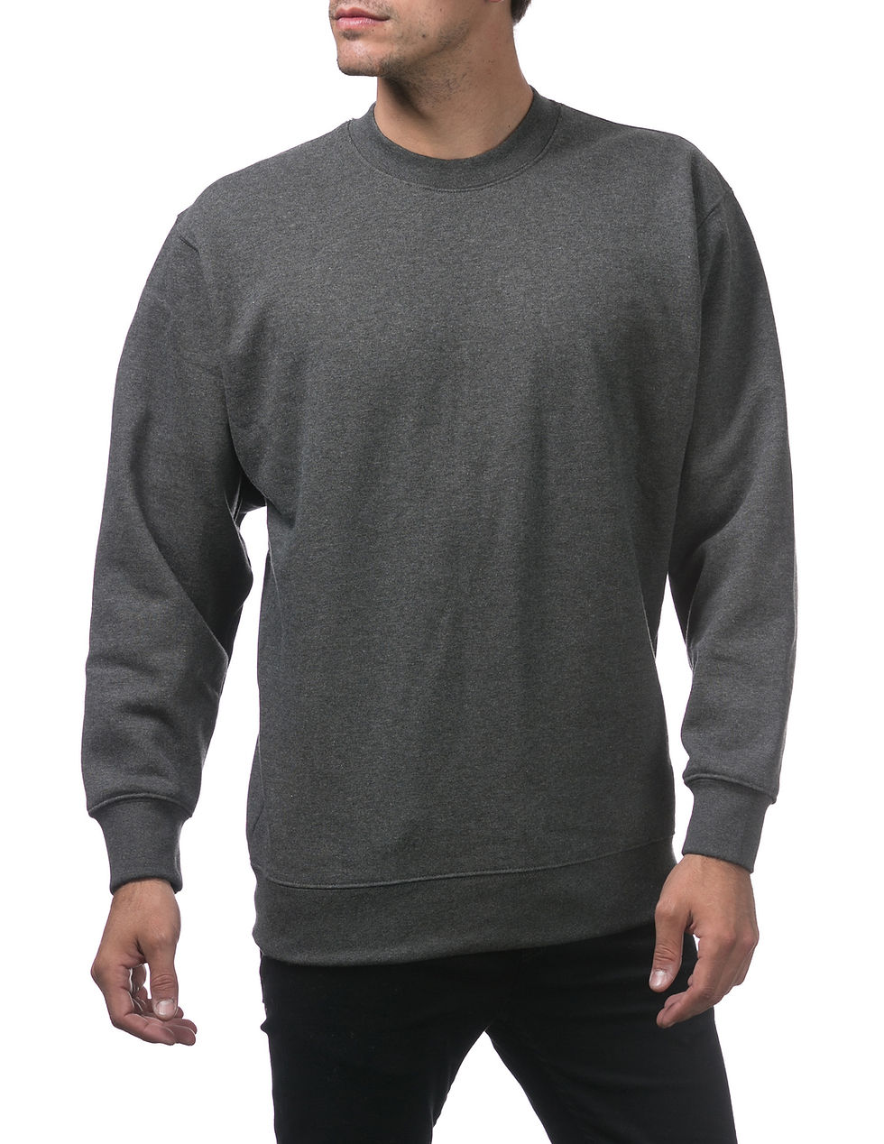 Thumbnail: Comfort Crew Neck Fleece Pullover Sweater (9oz)