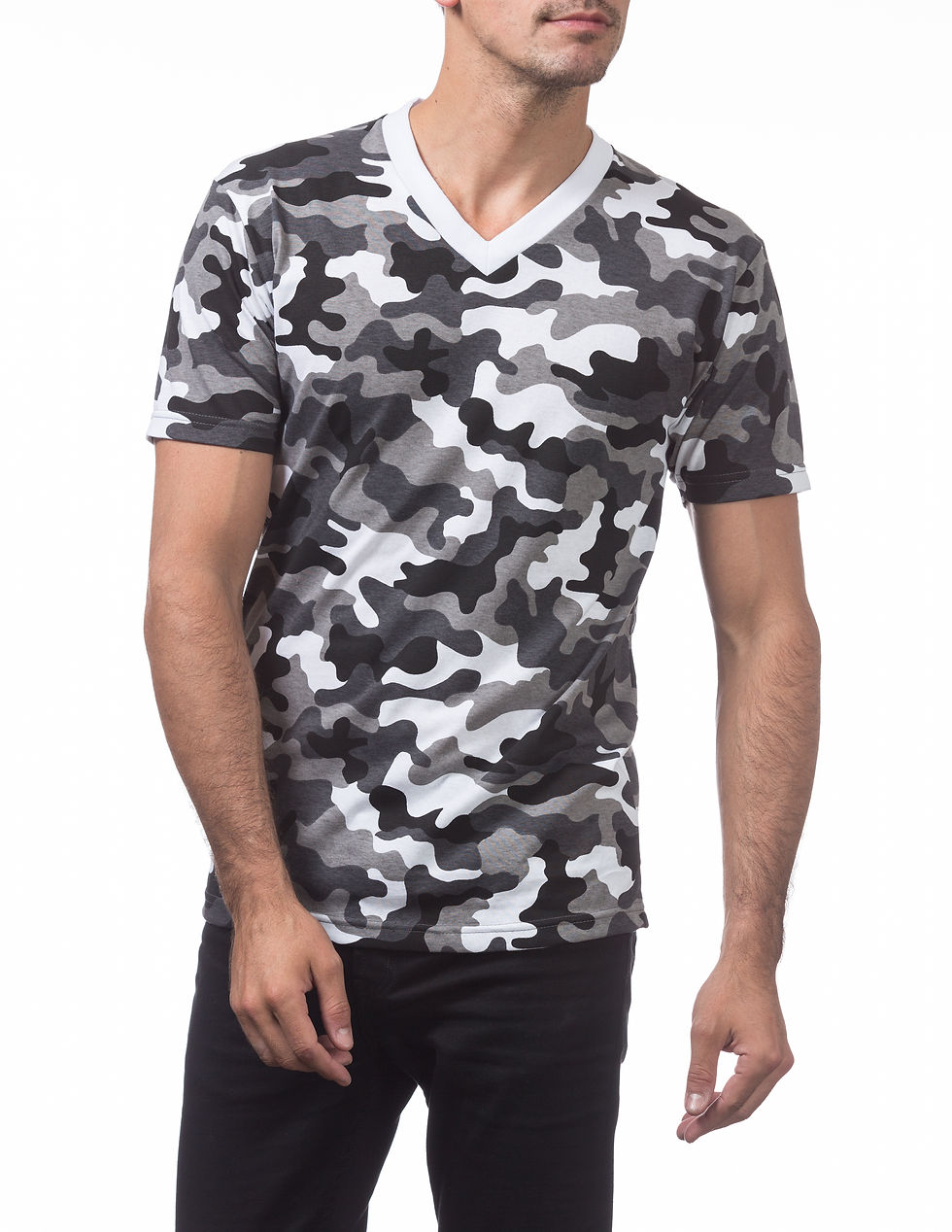 Thumbnail: Comfort Short Sleeve V-neck Tee (camo)