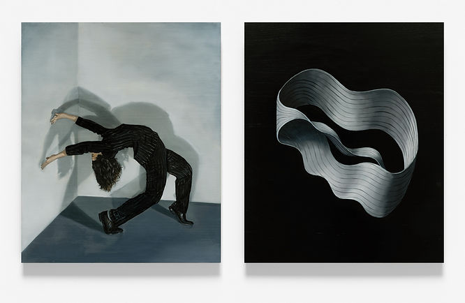 Pair of paintings from Acts of Incline exhibition 2026