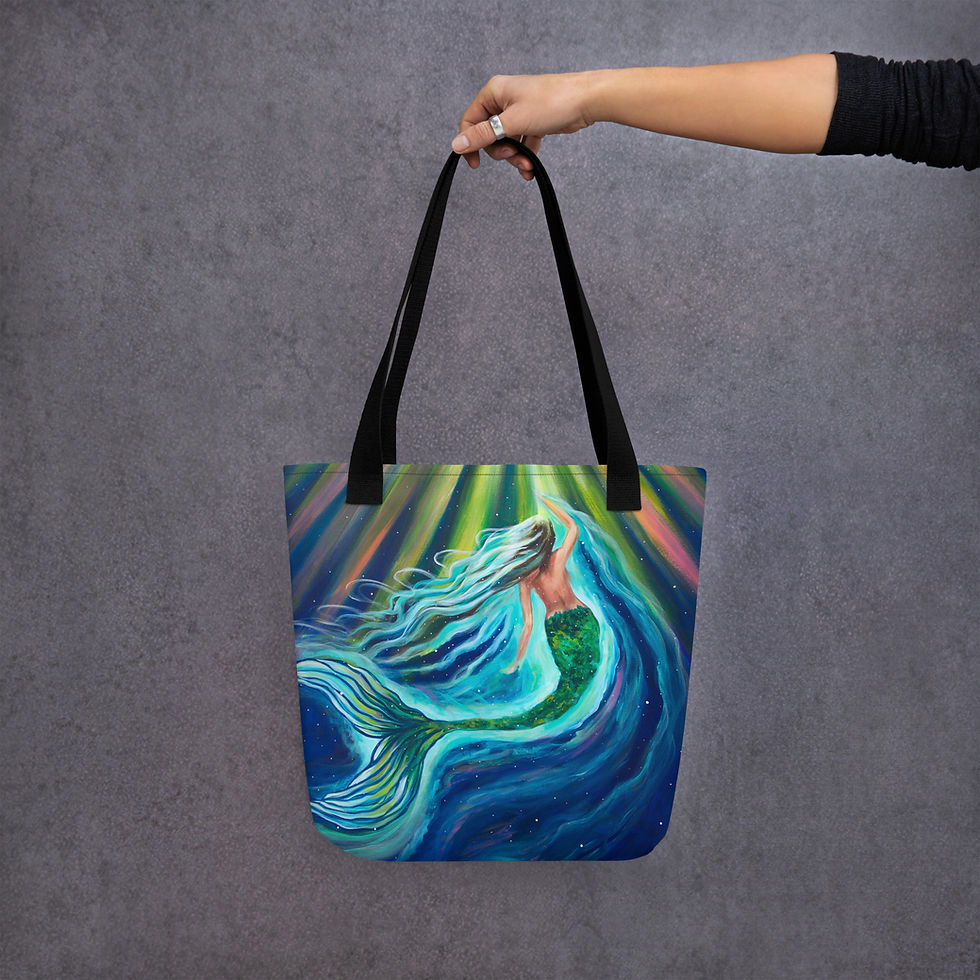 "Swimming Towards A Dream" Art Tote Bag