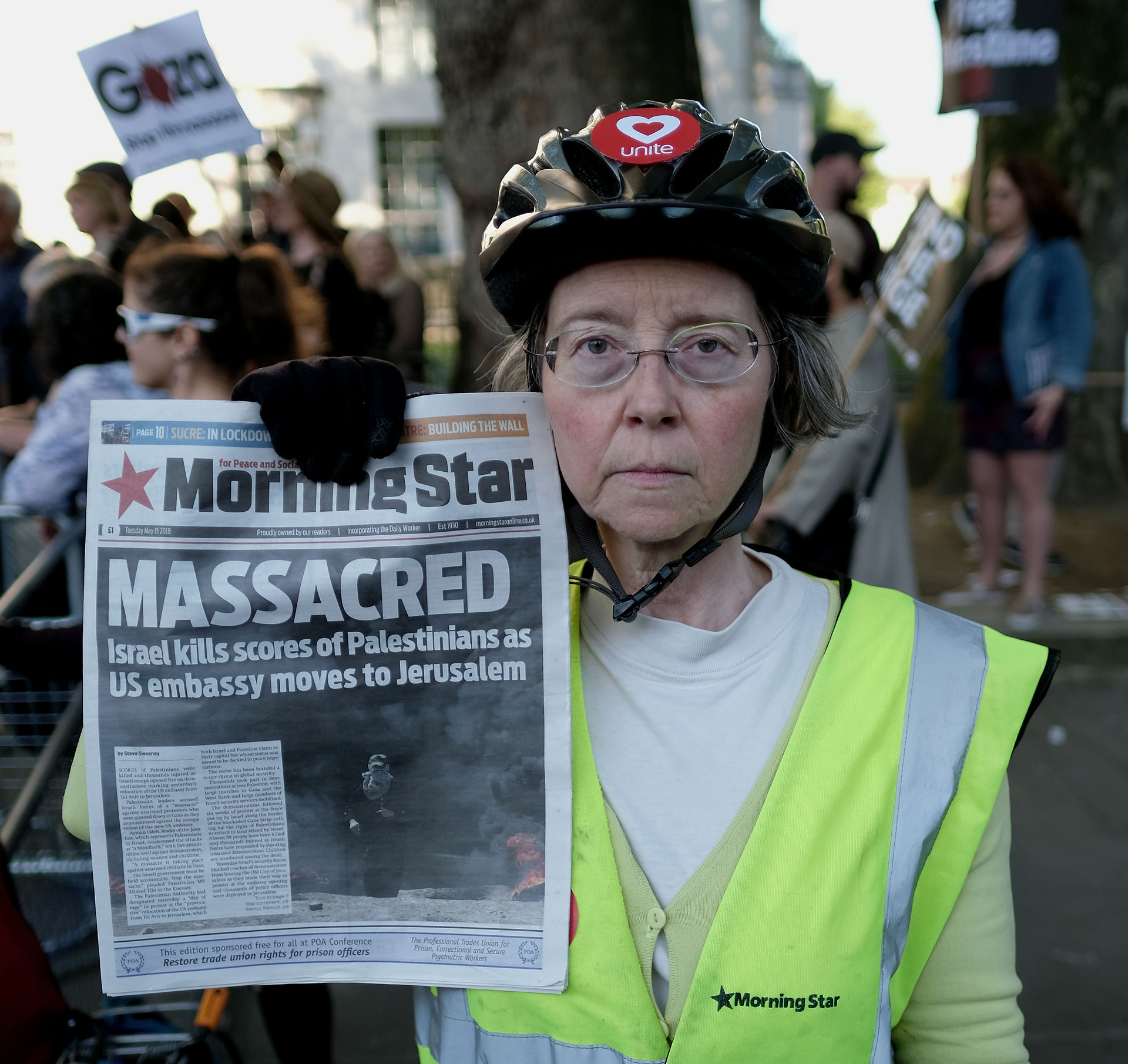 Foto por Alisdare Hickson. Protesto em apoio a Palestina