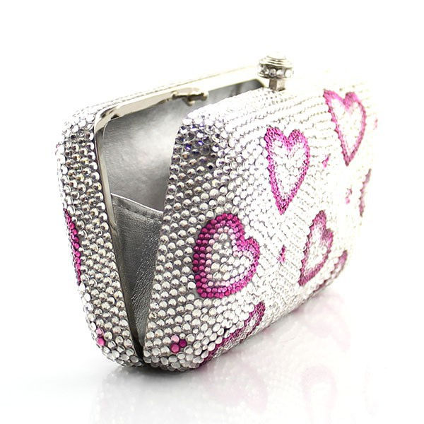 Thumbnail: Young Hearts Crystal Clutch Handbag