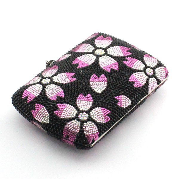 Thumbnail: Black Cherry Blossom Crystal Clutch