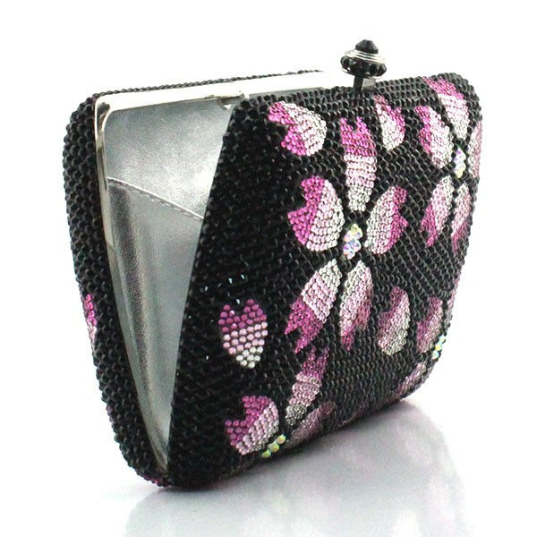 Thumbnail: Black Cherry Blossom Crystal Clutch