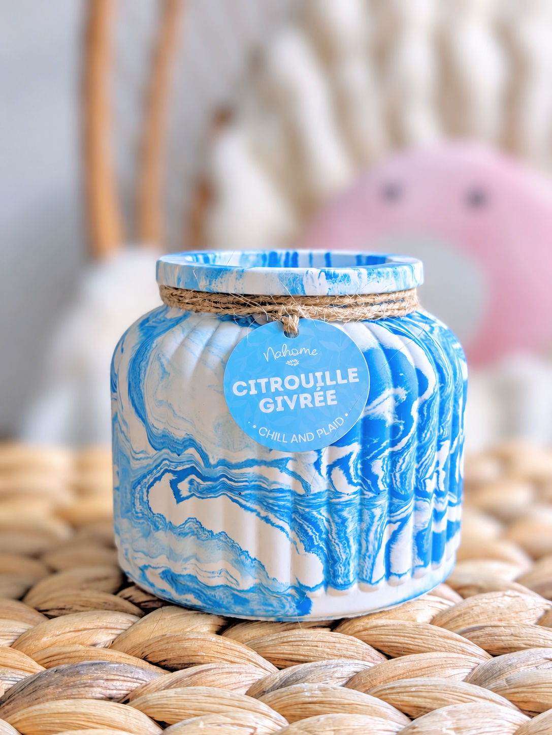 Bougie Citrouille Givrée artisanale 130 g | Nahome Nantes