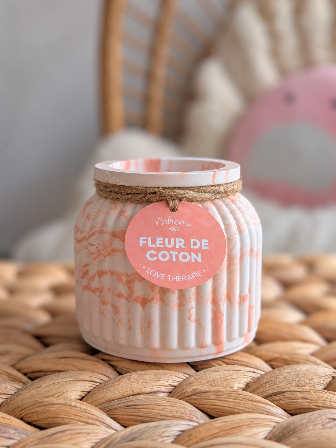 Bougie Fleur de Coton artisanale | Nahome Nantes