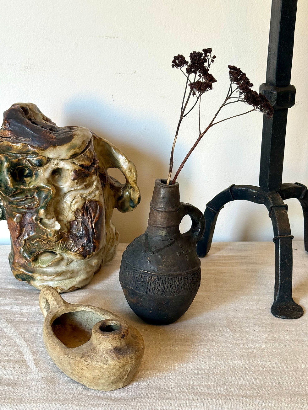 Thumbnail: Studio Pottery Ceramic Face Sculpture