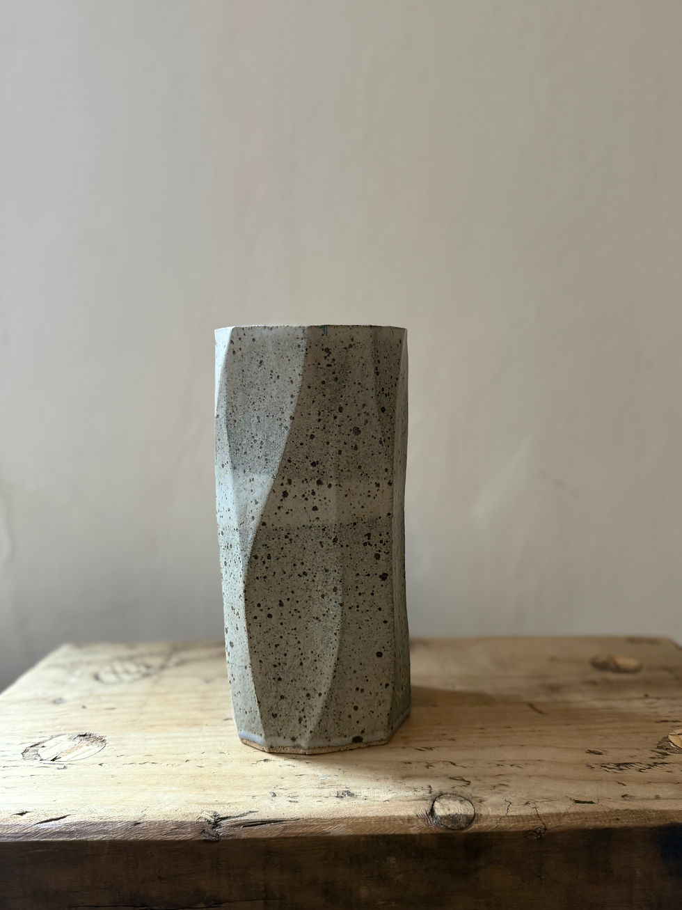 Thumbnail: Faceted Speckled Ceramic Vase