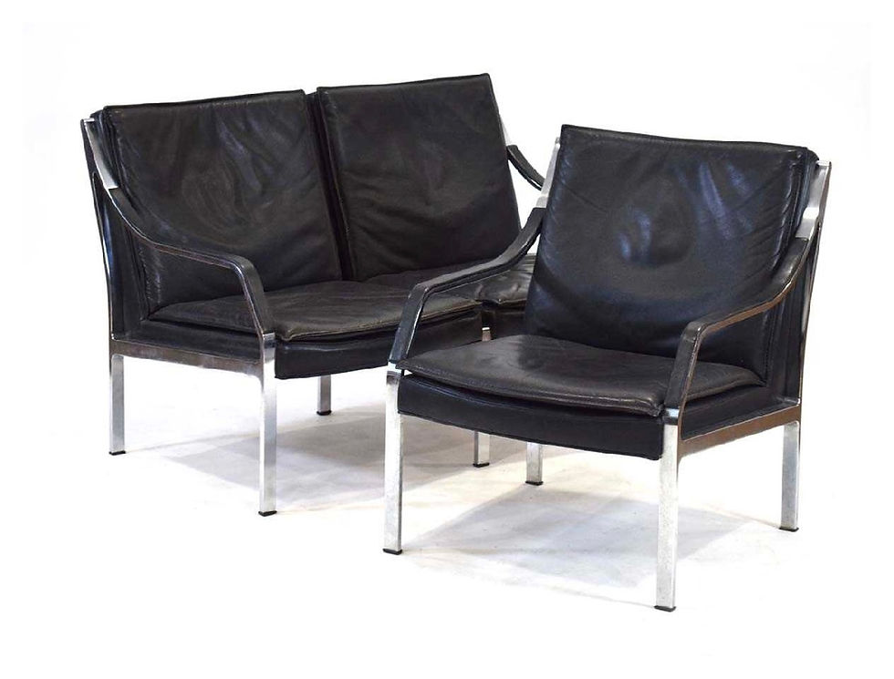 Thumbnail: Steel & Leather Sofa by Preben Fabricius for Walter Knoll