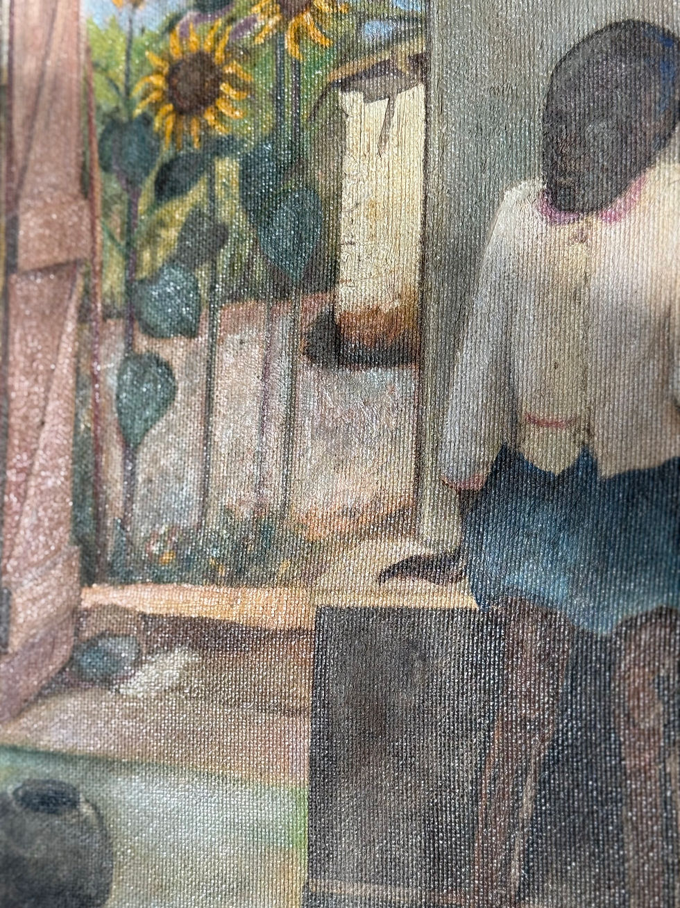 Thumbnail: Girl with Sunflowers Painting