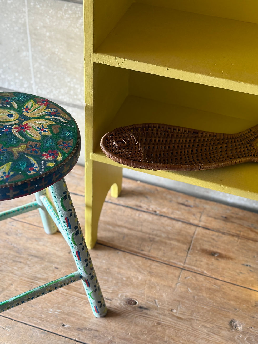 Thumbnail: French Hand-painted Yellow Book Shelf