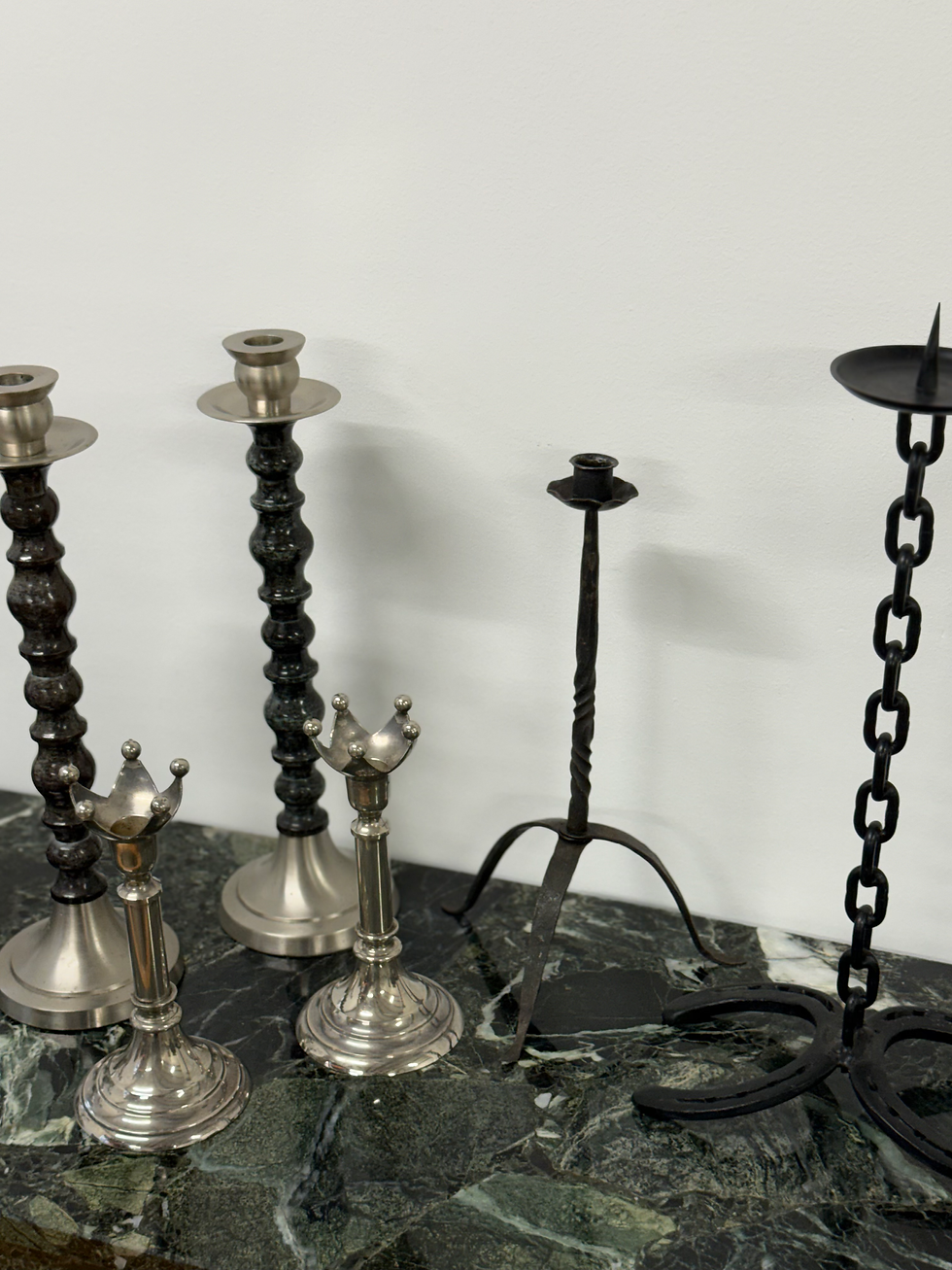 Thumbnail: Swedish Chrome Crown Candle Holders