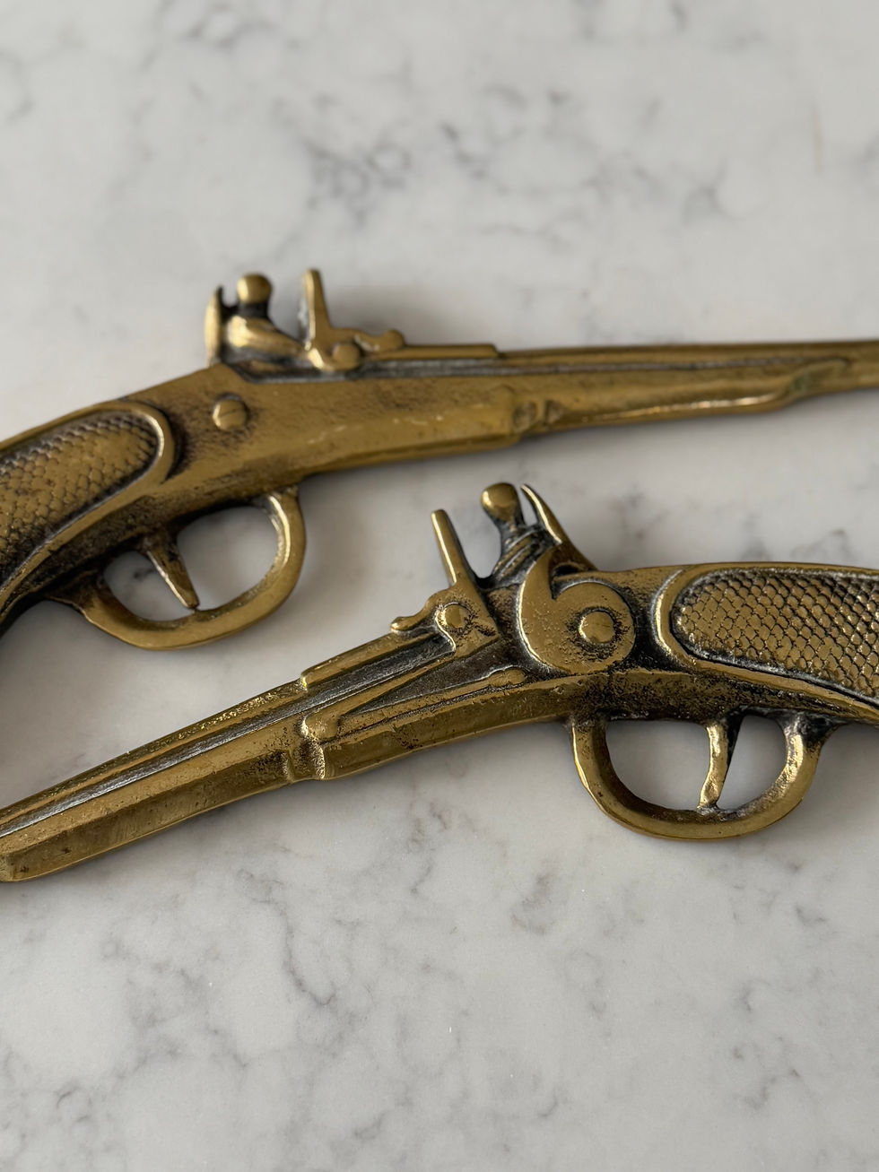 Thumbnail: Vintage Brass Pistol Wall Hangings