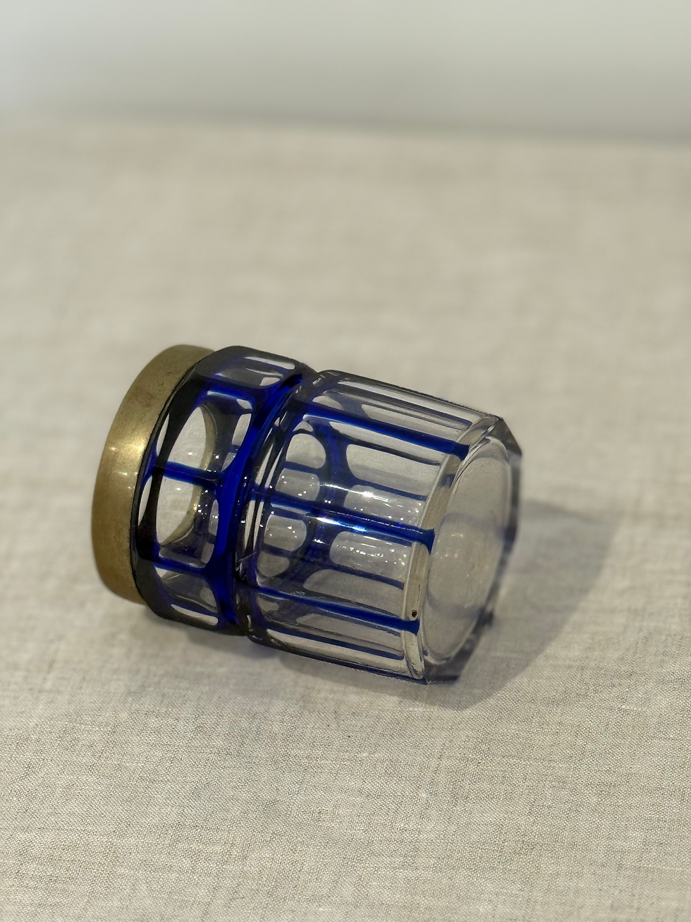 Thumbnail: Antique Bohemian Tinted Cut Glass Pot