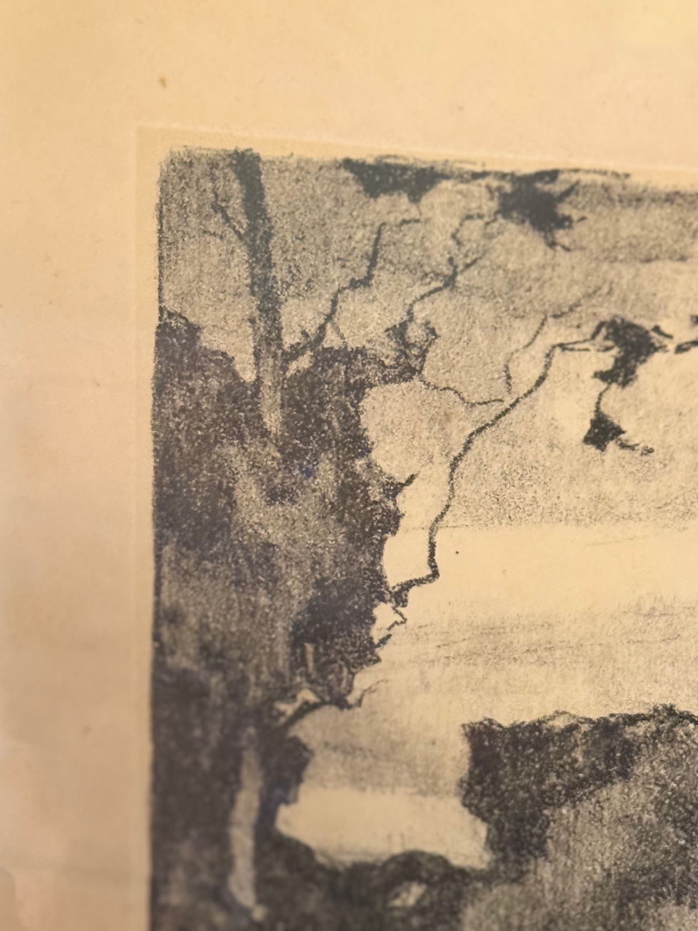 Thumbnail: Antique Carved Frame Landscape Sketch