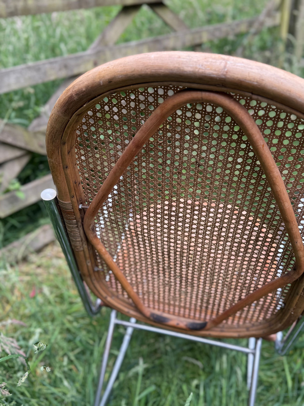 Thumbnail: 1970s Tubular Chrome & Rattan Rocking Chair