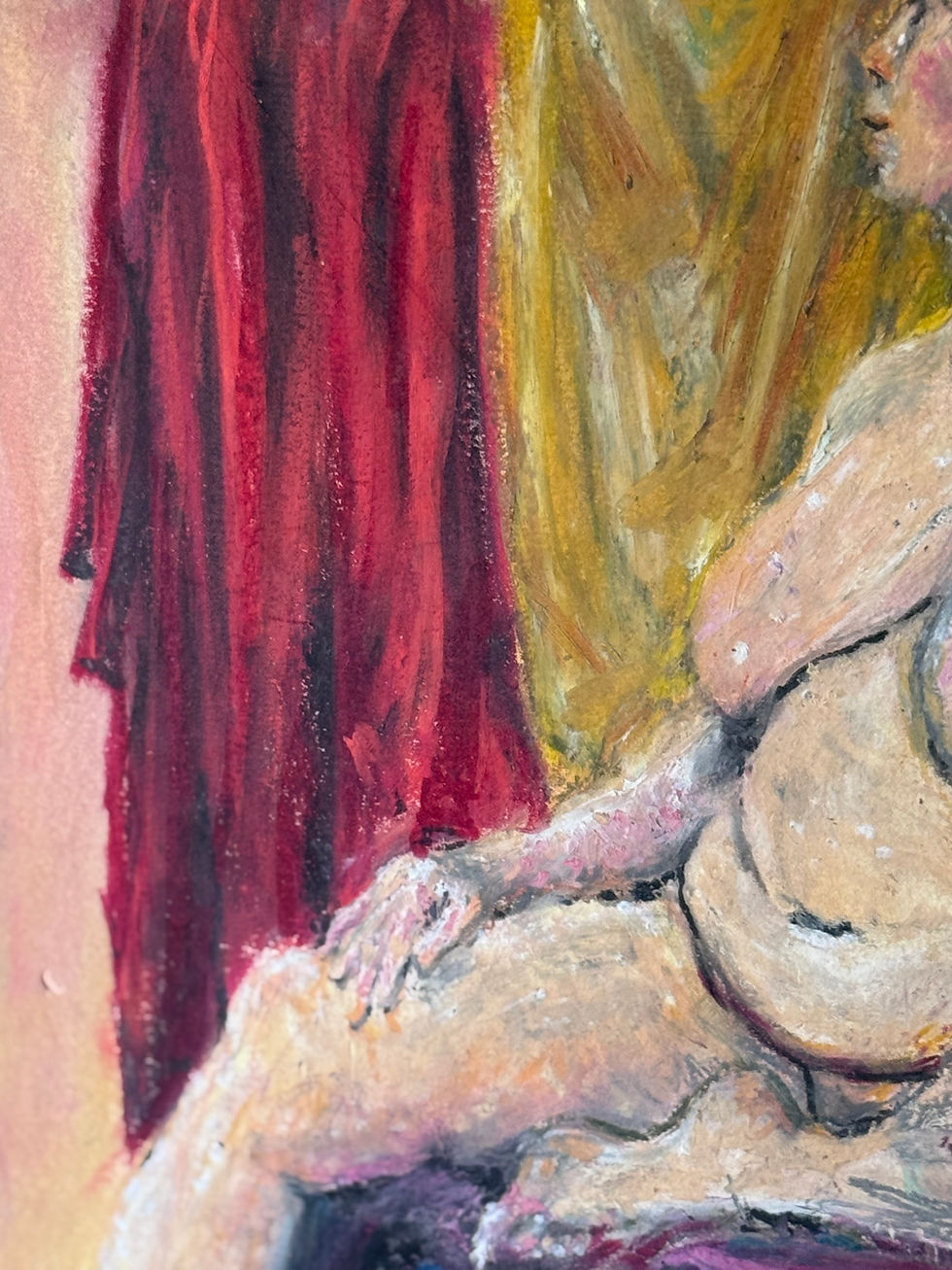 Thumbnail: Oil Pastel Female Nude Study