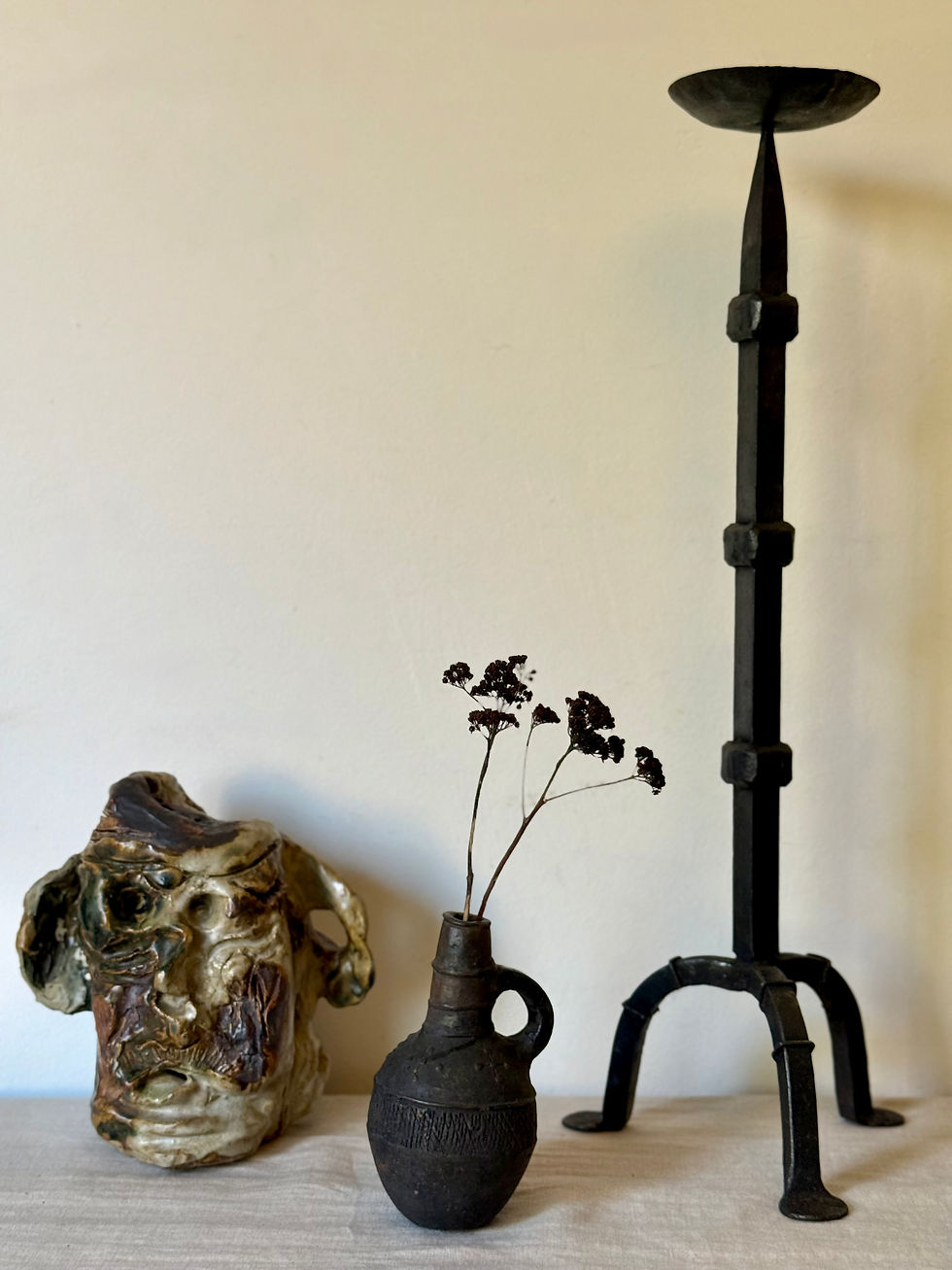 Thumbnail: Studio Pottery Ceramic Face Sculpture