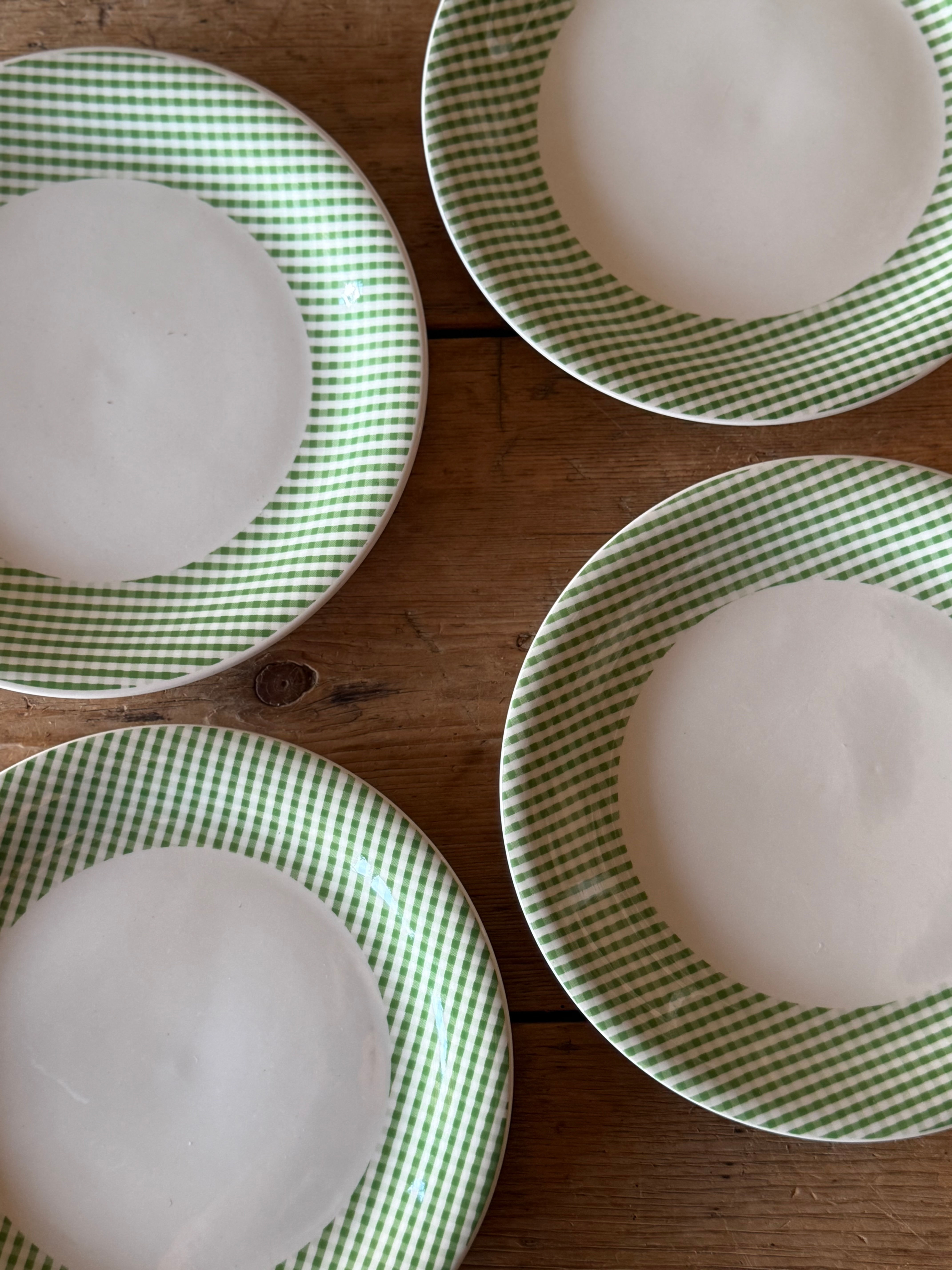 Gingham Dinner Plates