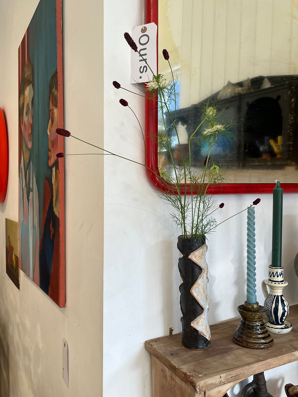 Thumbnail: Vintage Monochrome Abstract Vase