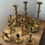 Thumbnail: Antique Brass Candle Holders