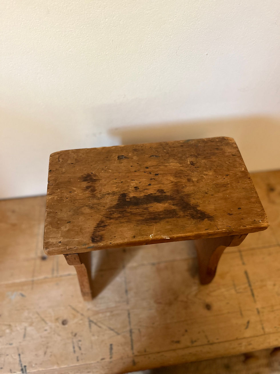 Thumbnail: 19th Century Antique Pine Stool