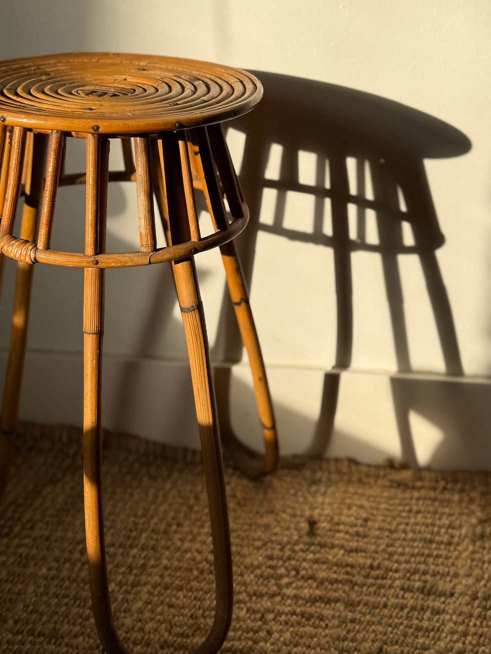 Thumbnail: Italian Vintage Bamboo Stool