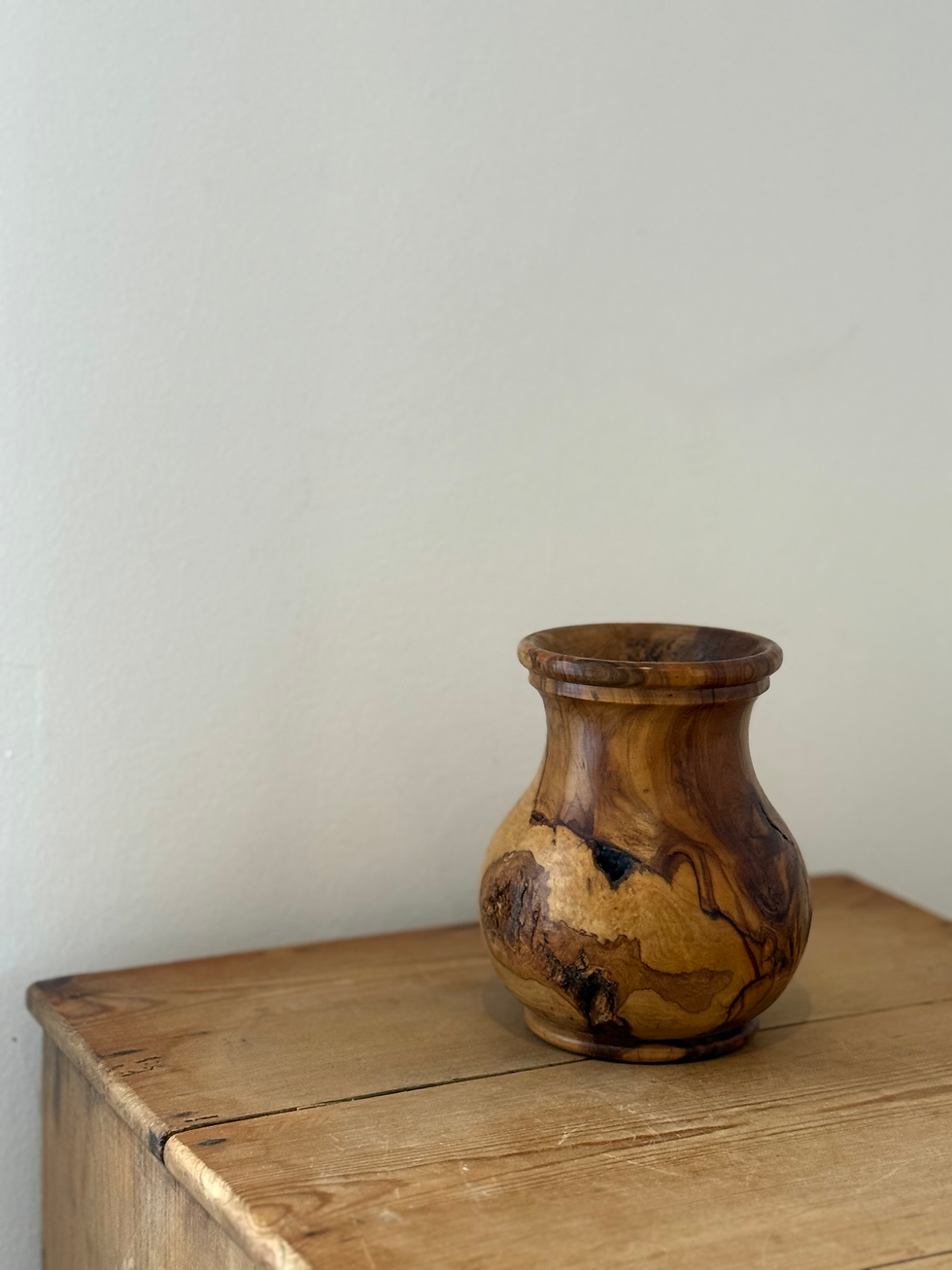 Hand-turned Yew Wood Vase