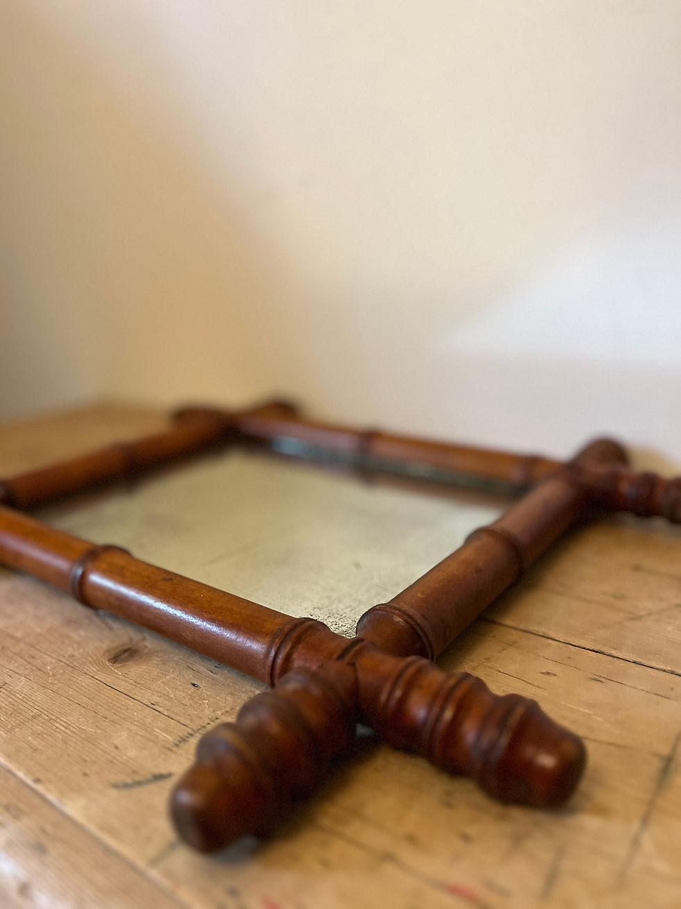 Thumbnail: Antique Faux Bamboo Mirror