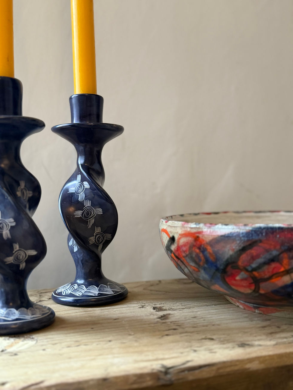 Thumbnail: Vintage Soapstone Candle Holders