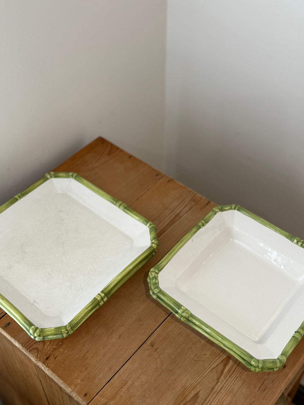 Thumbnail: Italian Handpainted Bamboo Dinnerware