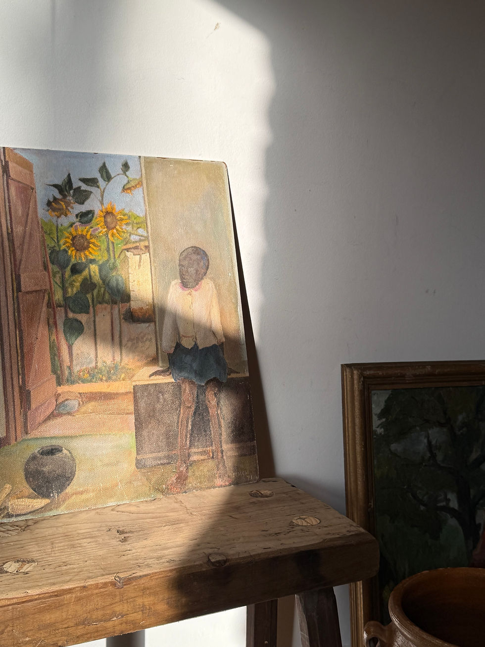 Thumbnail: Girl with Sunflowers Painting