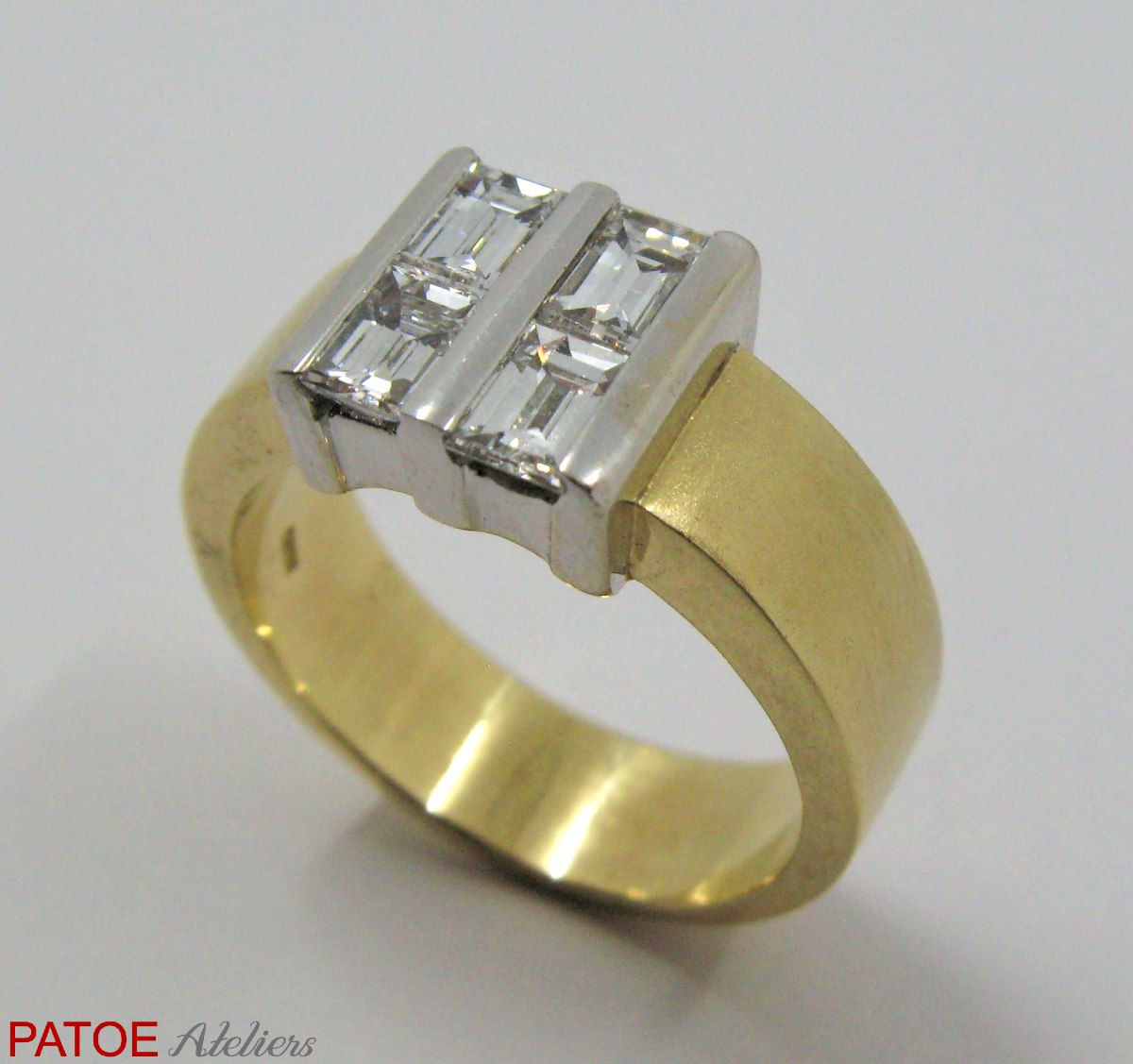 Ring, geel & wit goud