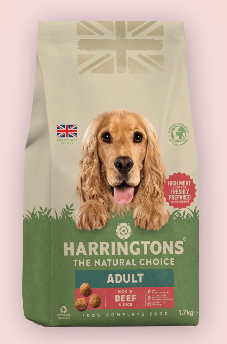 Harrington's Adult Beef dog food with cocker spaniel, 1.5kg
