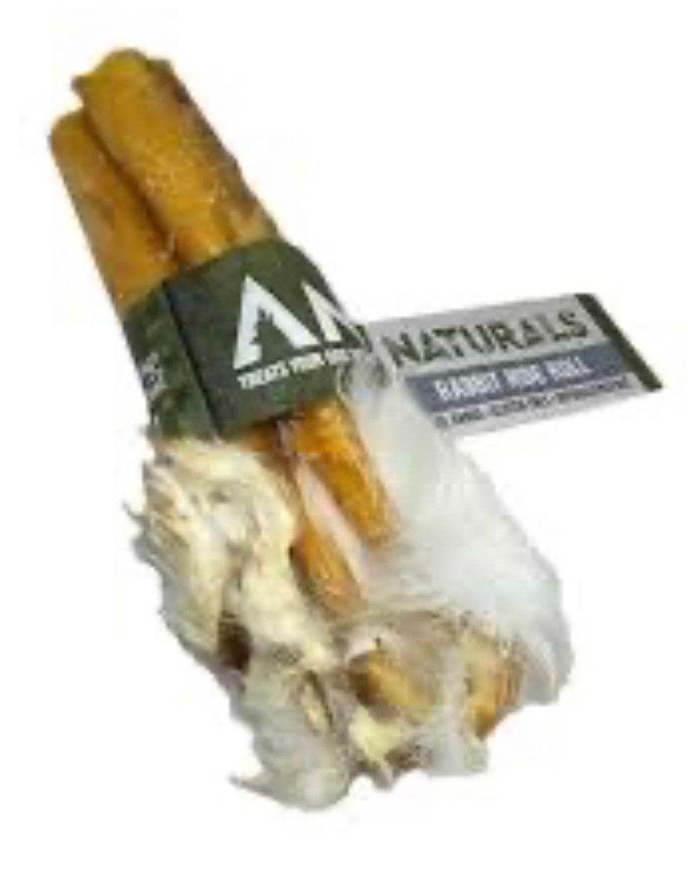 Rabbit meat roll pet treat with Naturals label