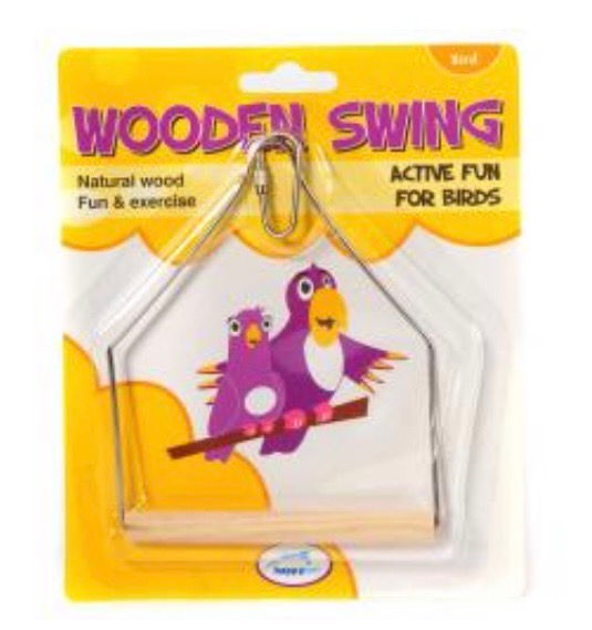Happy Pet Wooden Bird Swing 