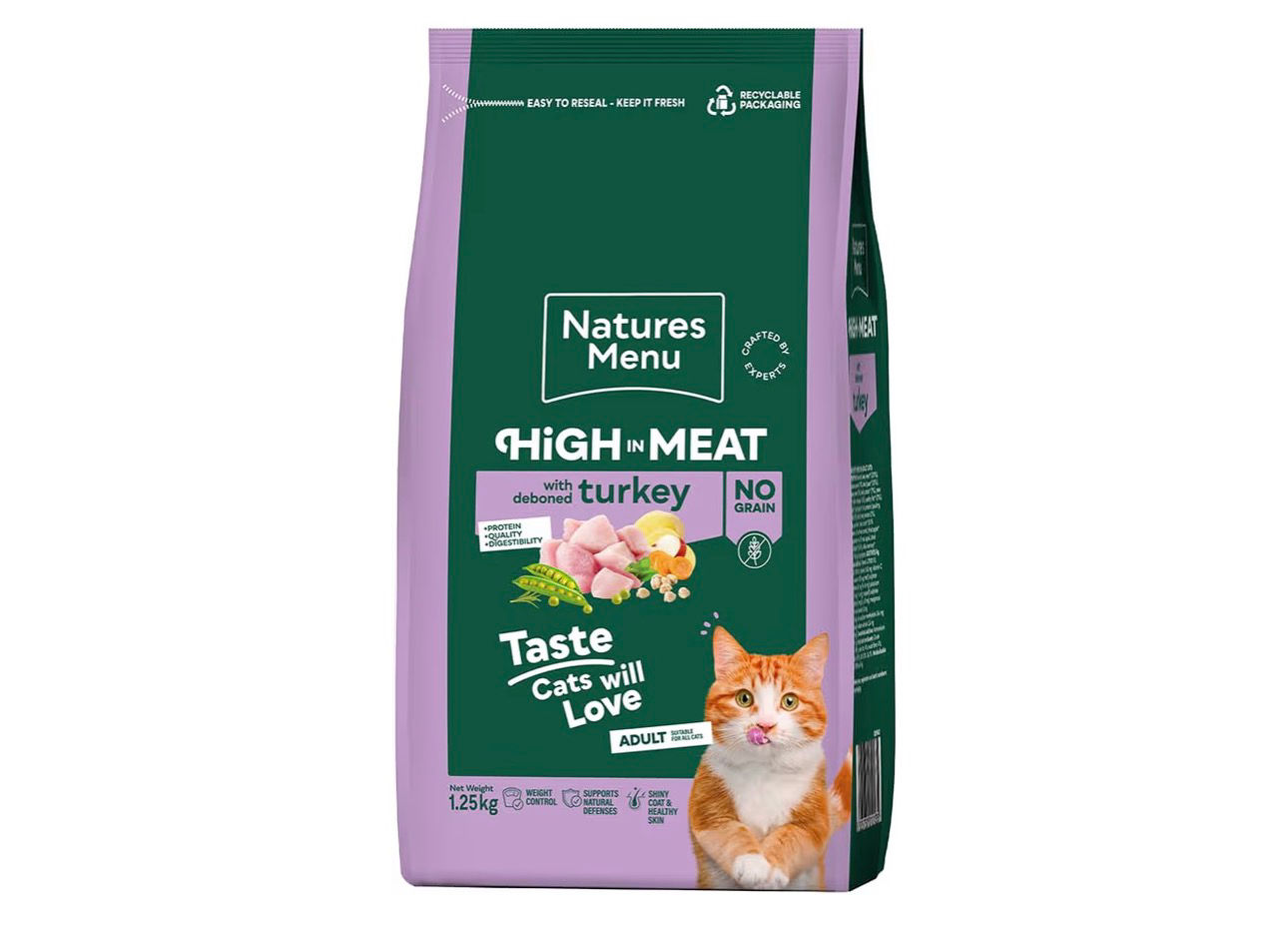Natures Menu High In Meat Turkey Adult Cat 1.25kg 
