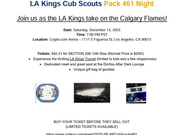 Pack 461 Kings Game - winter fundraiser!!