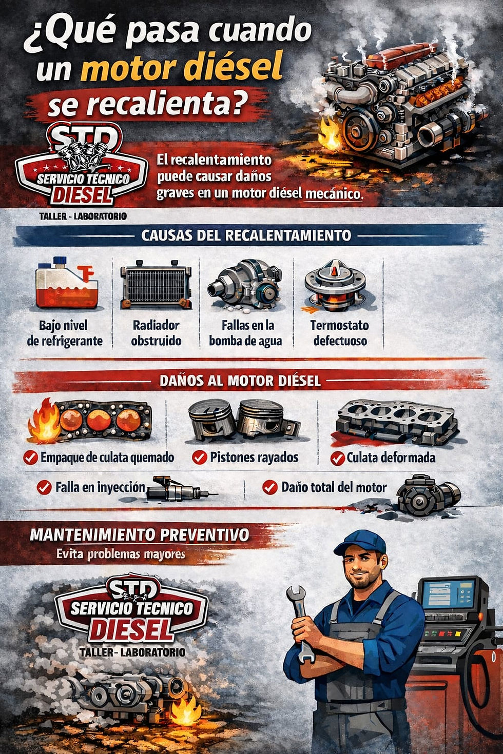 ¿Qué pasa cuando un motor diésel se recalienta? Causas, síntomas y cómo evitar daños